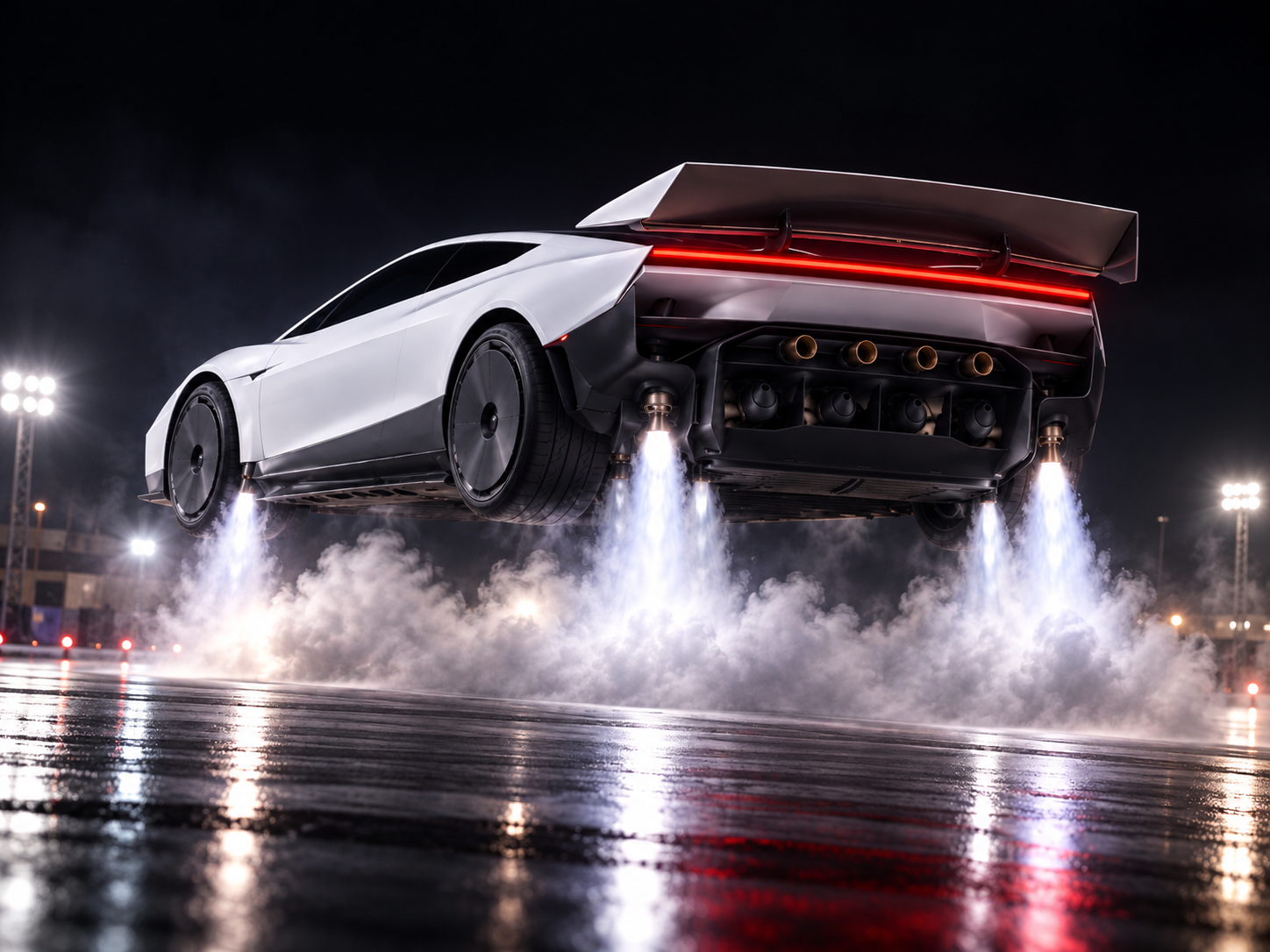 Tesla Roadster 2026 en sustentation pendant une démonstration