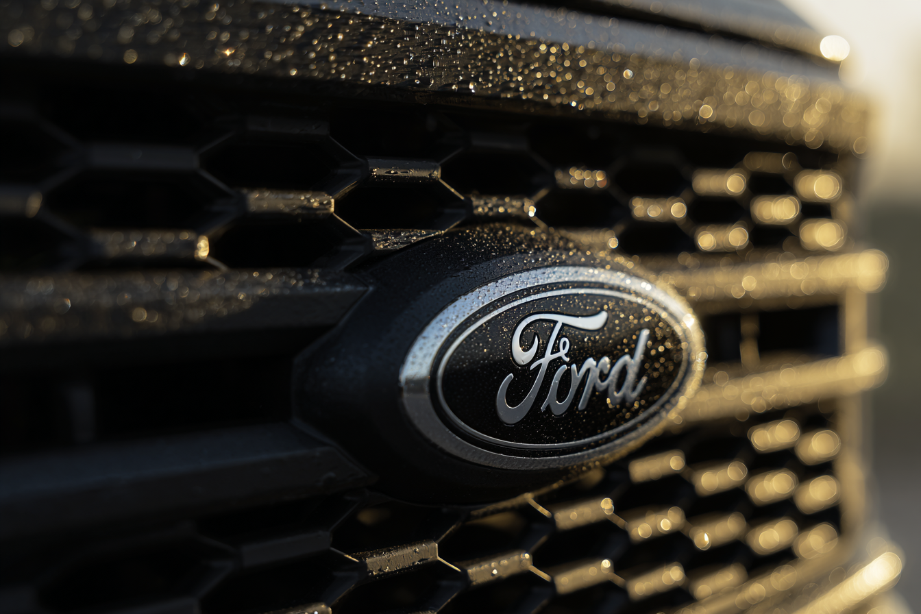 Logo Ford sur la calandre d'un pick-up