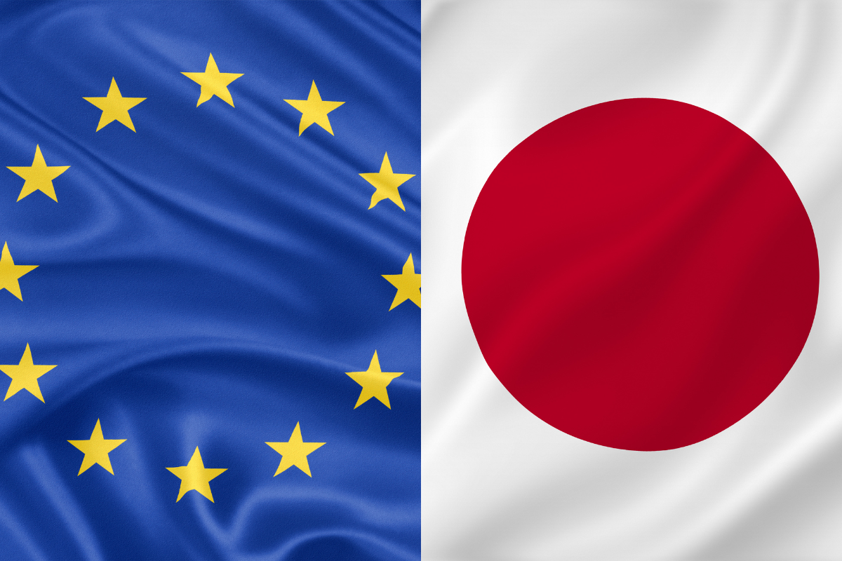 Drapeau Union européenne et Japon