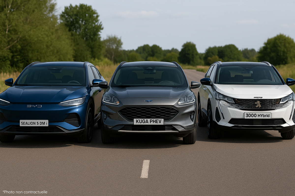 Comparatif, BYD Sealion 5 DM-i, Ford Kuga PHEV et Peugeot 3008 Hybrid
