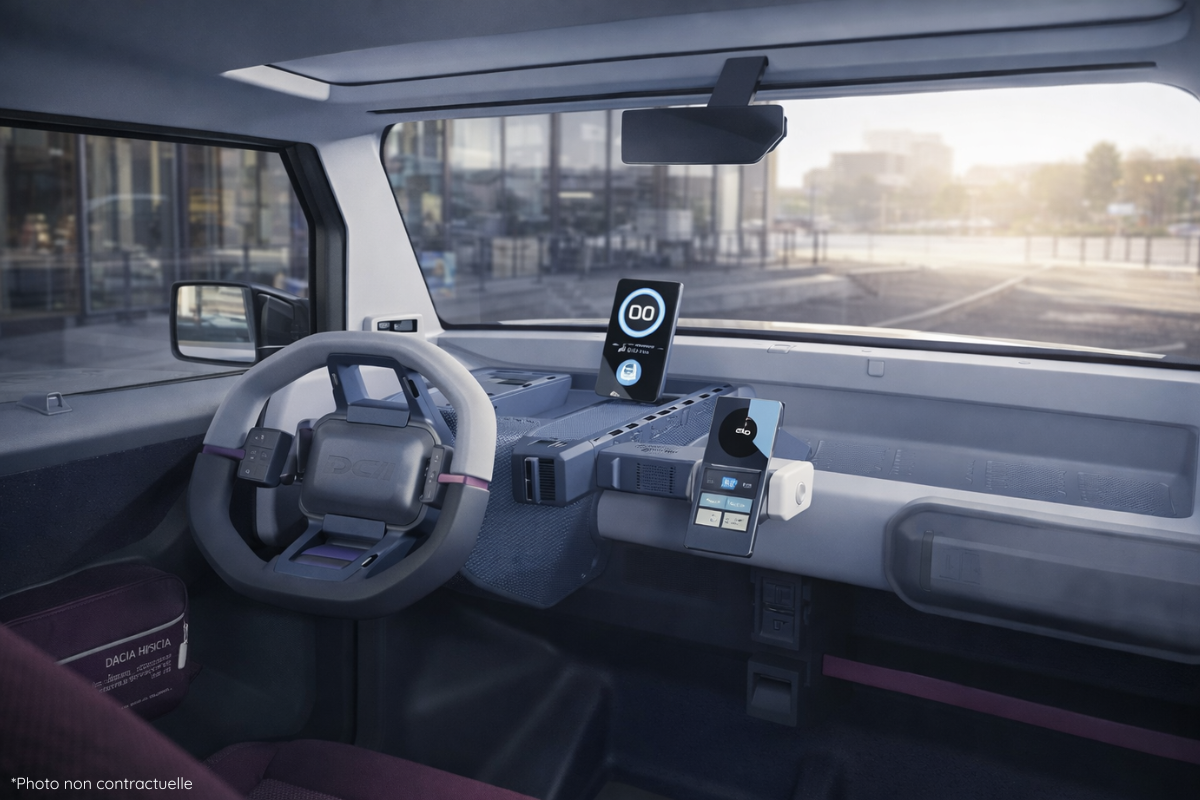 L'intérieur de la concept car Dacia Hipster.