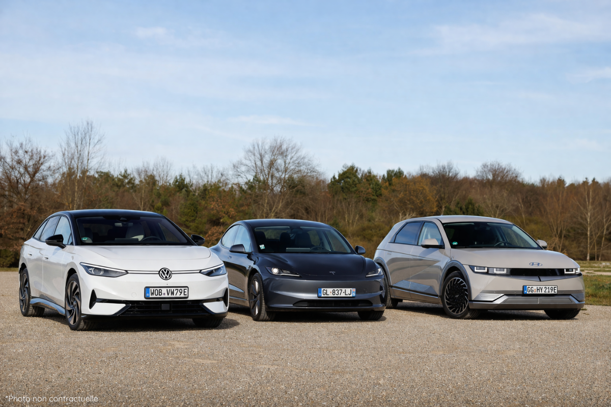 Comparaison de la Volkswagen ID.7, avec une Tesla Model 3 et une Hyundai Ioniq 5