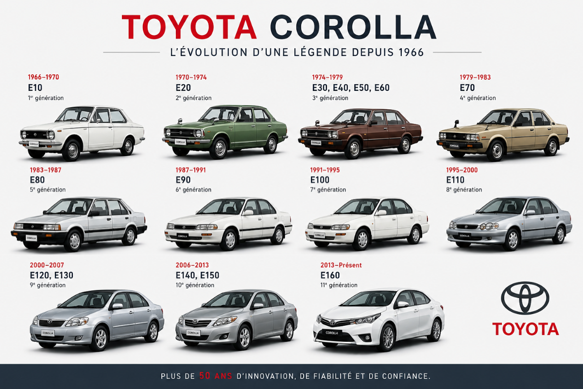 La Toyota Corolla au fil du temps